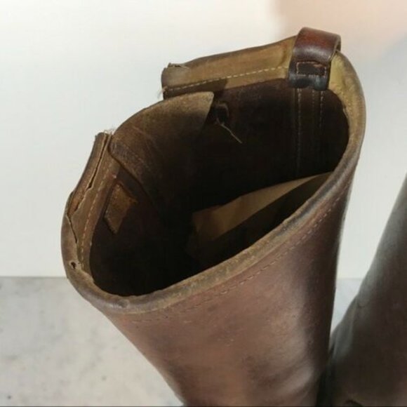 Outdoor Tall Brown Leather Snake Boots - Picture 8 of 12